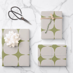 Einfache Mitte des Jahrhunderts Modernes Design Gr Geschenkpapier Set