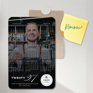 Einfache Mix-Typografie 2027 Kalender Feiertagsfot Magnet