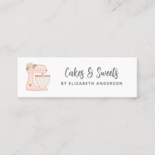 Einfache Mixer Floral Cake Bakery Business Card Mini Visitenkarte