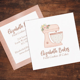 Einfache Mixer Floral Cake Bakery Business Card Quadratische Visitenkarte