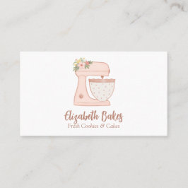 Einfache Mixer Floral Cake Bakery Business Card Visitenkarte