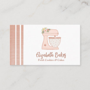 Einfache Mixer Floral Cake Bakery Business Card Visitenkarte