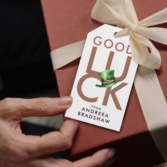 Einfache Mocha Brown Viel Glück Patrick's Day Hat Geschenkanhänger (Von Creator hochgeladen)