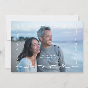 Einfache MoDeRN MINIMAL-Wirbel Foto-Hochzeit Save The Date