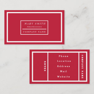 Einfache Modern True Red Visitenkarte
