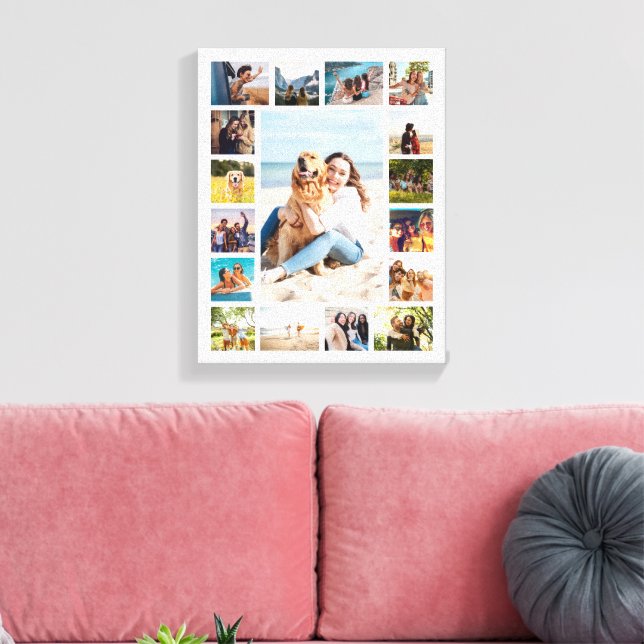 Einfache moderne 17-FotoCollage Leinwanddruck (Insitu (Wohnzimmer))