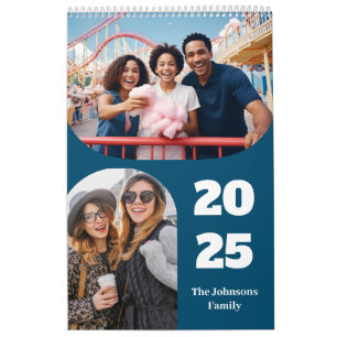 Einfache moderne 26-Fotos-Familie 2025 Kalender