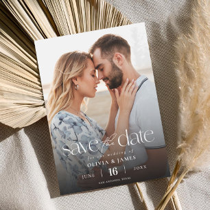 Einfache moderne 2-Foto Hochzeit Sichern Sie das D Save The Date