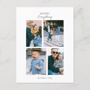 Einfache moderne 4 Fotos kundenspezifisch zusammen Feiertagspostkarte