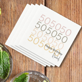 Einfache moderne 50. Geburtstagspapier Napkin Serviette