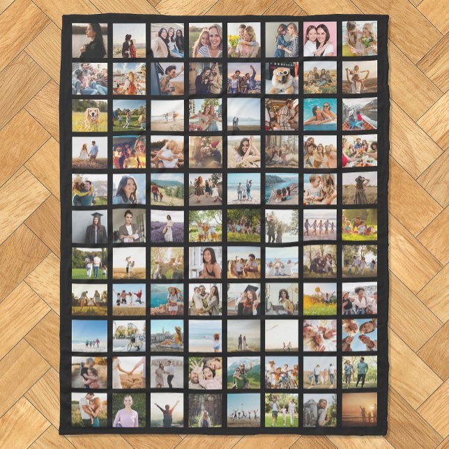 Einfache moderne 88-Foto Collage Fleecedecke (Von Creator hochgeladen)