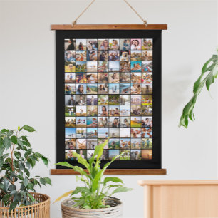 Einfache moderne 88-Foto Collage Wandteppich Mit Holzrahmen