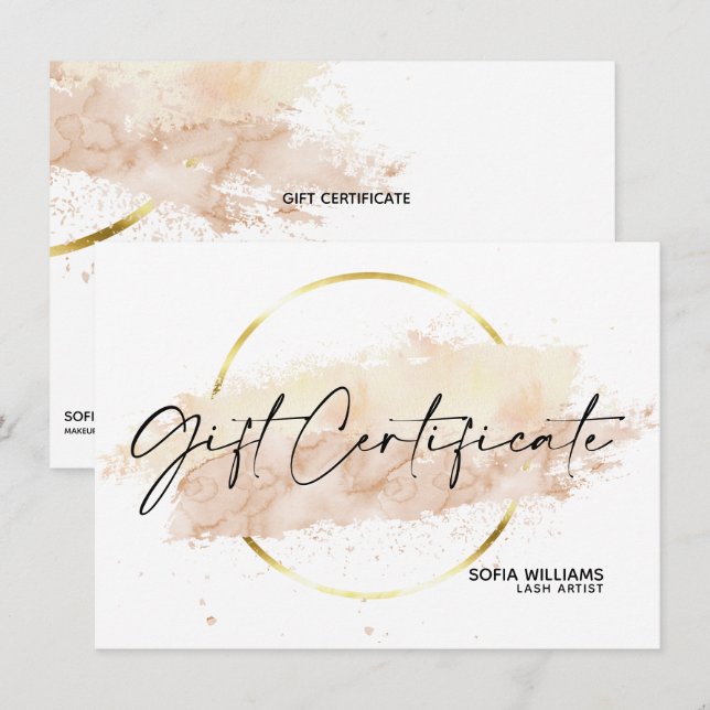 Einfache, moderne Abstrakte Gutscheinkarte (Vorne/Hinten)