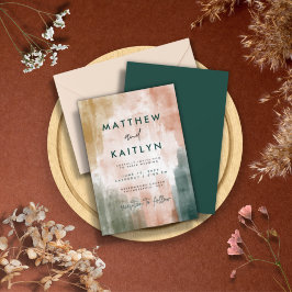 Einfache moderne Abstrakte Hochzeit im Herbst in Einladung