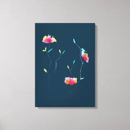 Einfache moderne abstrakte japanische Blume in ros Leinwanddruck