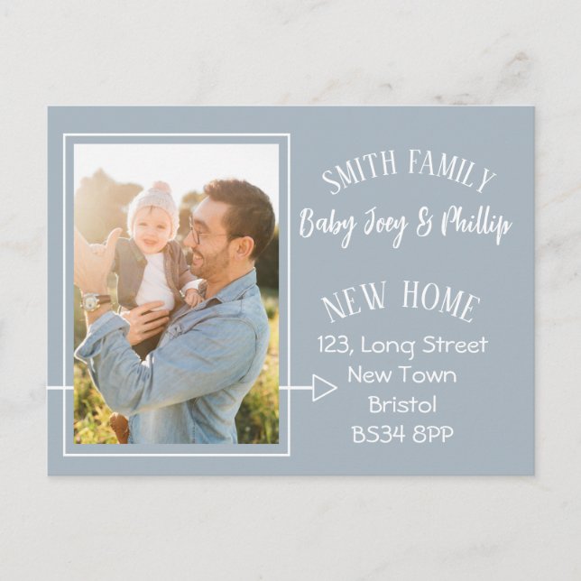 Einfache moderne Adressenänderung Foto Postkarte (Vorderseite)