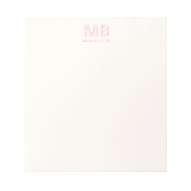 Einfache moderne Anfangsmonogramm Notizblock (Vorderseite)