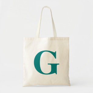 Einfache moderne Aquamarine Initial Tragetasche