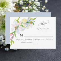 Einfache moderne Aquarell-Blumen-RSVP-Hochzeitskar