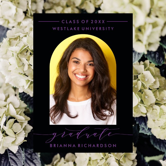 EINFACHE MODERNE ARCH-SCRIPT-ABSCHLUSS-EINLADUNG EINLADUNG (Von Creator hochgeladen)