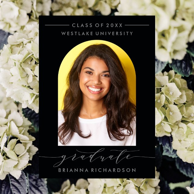 EINFACHE MODERNE ARCH-SCRIPT-ABSCHLUSS-EINLADUNG EINLADUNG (Von Creator hochgeladen)