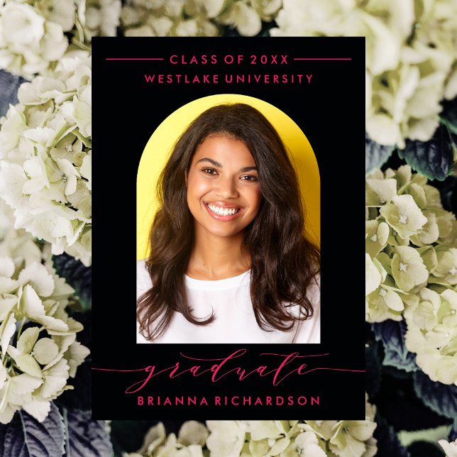 EINFACHE MODERNE ARCH-SCRIPT-ABSCHLUSS-EINLADUNG EINLADUNG (Von Creator hochgeladen)