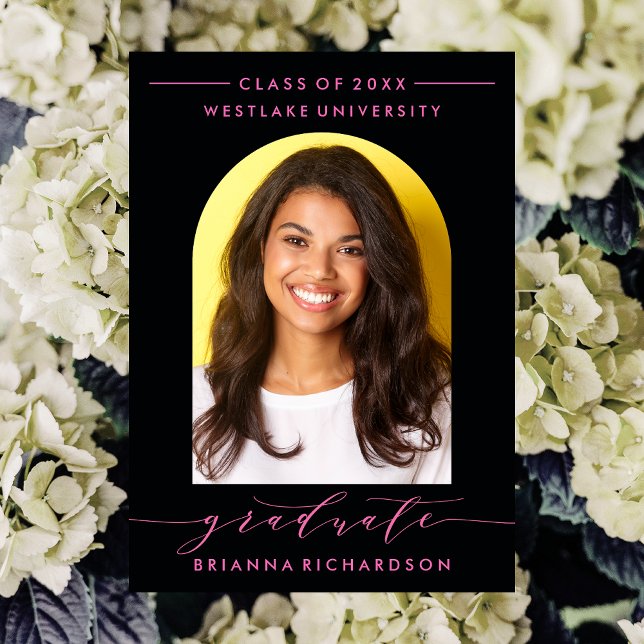 EINFACHE MODERNE ARCH-SCRIPT-ABSCHLUSS-EINLADUNG EINLADUNG (Von Creator hochgeladen)