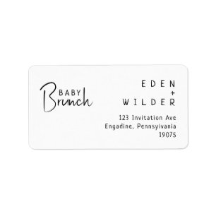Einfache moderne Baby Brunch UAWG Rücksendeadresse Adressaufkleber