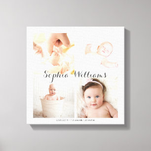 Einfache, moderne Baby-Kinderzimmer-Collage für 4  Leinwanddruck