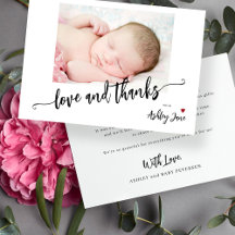 Einfache moderne Babyparty-Foto Liebe und Dankbark