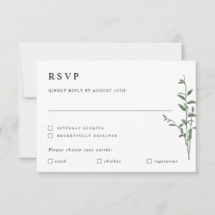 Einfache moderne Baumzweig Botanische Hochzeit RSV RSVP Karte
