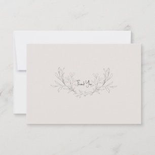 Einfache moderne beige Hochzeit Danke