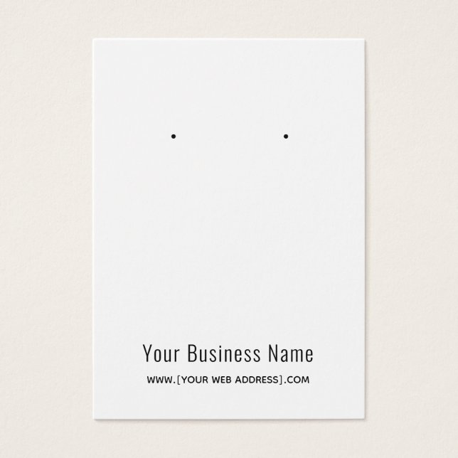 Einfache, moderne, benutzerdefinierte Earring-Kart (Vorderseite)