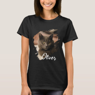 Einfache moderne benutzerdefinierte Namen und Foto T-Shirt