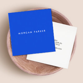 Einfache, moderne Berufliche Cobalt Blue Square Quadratische Visitenkarte