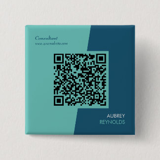 Einfache, moderne Berufliche QR-Codes Blau grün Button