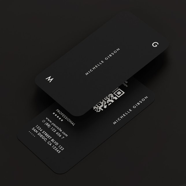 Einfache, moderne Berufliche Schwarz Visitenkarte (Simple Modern Professional Black Business Card
)