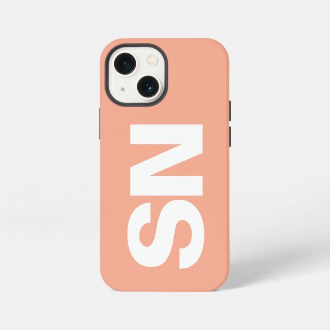 Einfache, moderne Bezeichnung Minimal Peach Color iPhone Hülle (Rückseite)