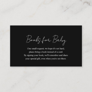 Einfache moderne Black Baby Duschbücher für Baby Begleitkarte