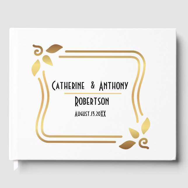 Einfache moderne Black Script-Hochzeit Gästebuch (Vorderseite)