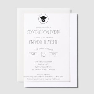 Einfache moderne Black Stylish Chic Graduation Par