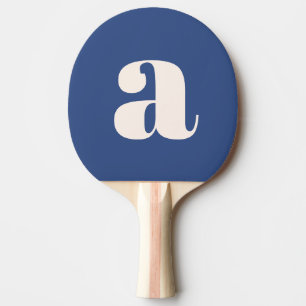 Einfache, moderne, blaue, fette Retro Monogramm Tischtennis Schläger