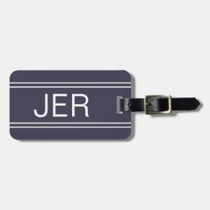 Einfache moderne Blaue Personalisierte Mit Monogra Gepäckanhänger