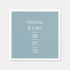 Einfache moderne BlauTypografie Serviette