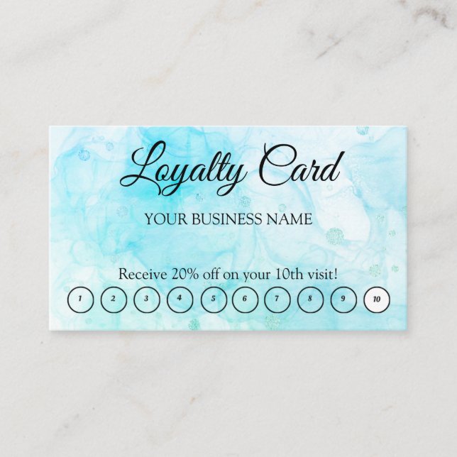 Einfache moderne Blue Loyalty QR Code Business Car Visitenkarte (Vorderseite)