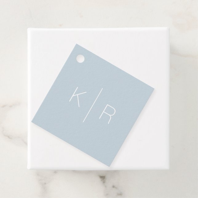 Einfache moderne Blue Monogram Wedding Vielen Dank Geschenkanhänger (Beispiel)