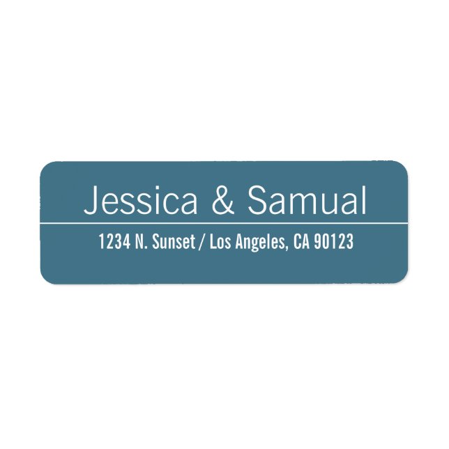 Einfache moderne Blue & White Wedding Rücksendeadr (Vorne)