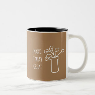 Einfache moderne Blume weiß Zweifarbige Tasse