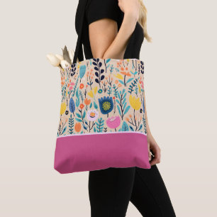 Einfache moderne Blumen-Volksart, Farbblock