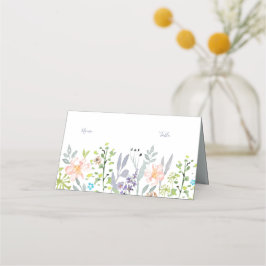 Einfache, moderne Blumengrün Hochzeitsempfehlung Platzkarte